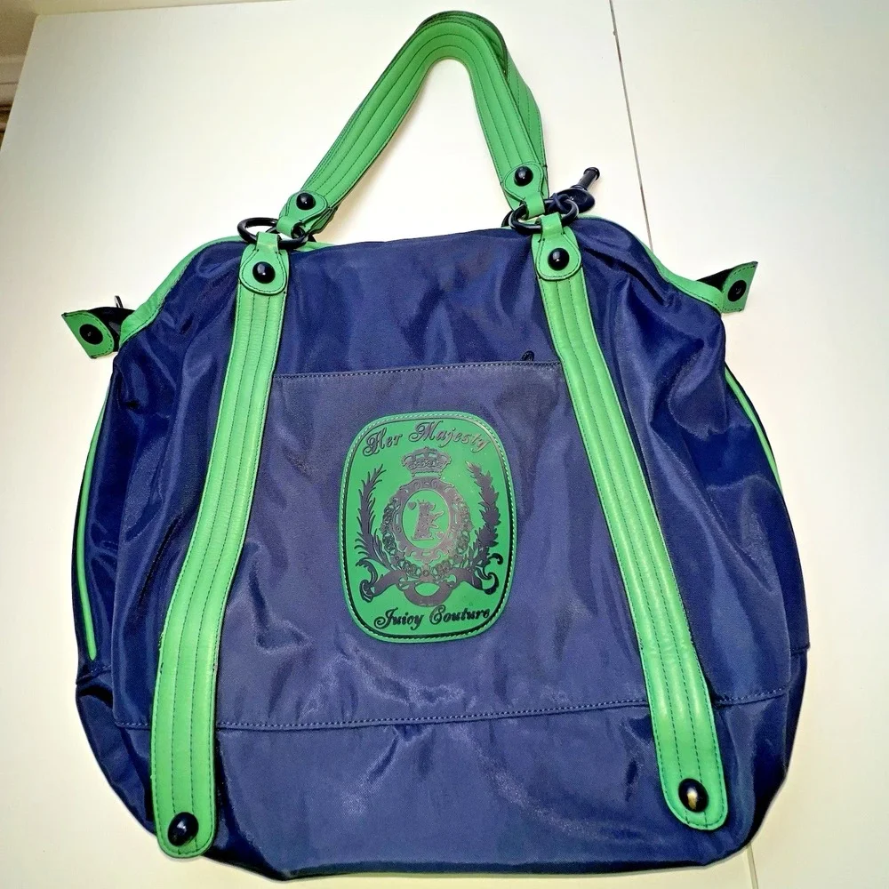Juicy Couture Her Majesty  Nylon Tote Handbag Adventures of G&P Y2K VTG